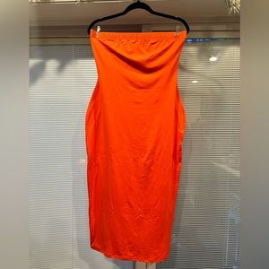Orange tube top dress